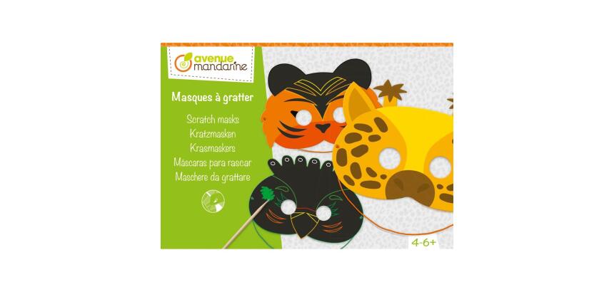 Boite créative, Masques à gratter - Multicolore