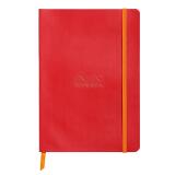 Rhodiarama carnet souple COQUELICOT A5 160 pages 5/5 papier ivoire 90 g/m2, fermeture élastique - Coquelicot