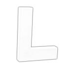 Petite lettre L 12cm - Blanc