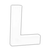 Petite lettre L 12cm - Blanc