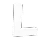 Petite lettre L 12cm - Blanc
