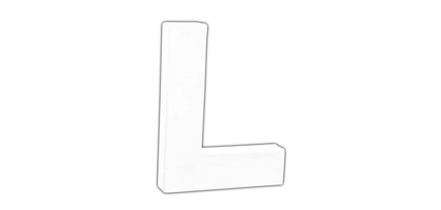 Petite lettre L 12cm - Blanc