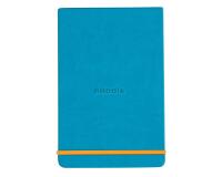 Rhodiarama Webnotepad rembordé rigide A5 192 pages ligné microperforé papier ivoire 90g fermeture élastique - Turquoise