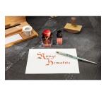 Encre 1670 à paillettes dorées 15ml - Rouge hématite