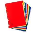 Intercalaires imprimés numériques polypropylène 12/100e - 12 positions - A4 - Assorties vives
