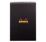 Notepad Rhodiactive 90g reliure intégrale A5 14,8x21 cm 160 pages ligné microperforé - Noir