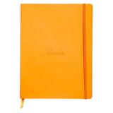 Rhodiarama carnet souple 19x25 cm 160 pages ligné papier ivoire 90g fermeture élastique - Orange