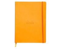 Rhodiarama carnet souple 19x25 cm 160 pages ligné papier ivoire 90g fermeture élastique - Orange