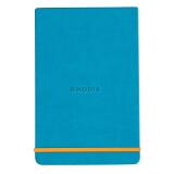 Rhodiarama Webnotepad rembordé rigide 9x14 cm 192 pages ligné microperforé papier ivoire 90g fermeture élastique - Turquoise