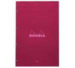 Rhodia Couleur Pad - No.20 - 21 x 21.8 cm - Seyes Ruling - 80 Sheets - Top Stapled - Plum