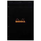 Bloc de bureau Rhodia 21 x 31,8 cm agrafé n°20 noir - 5 x 5 - 80 feuilles perforées