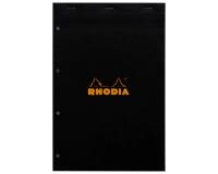 Bloc de bureau Rhodia 21 x 31,8 cm agrafé n°20 noir - 5 x 5 - 80 feuilles perforées