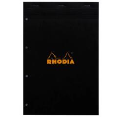 Bloc de bureau Rhodia 21 x 31,8 cm agrafé n°20 noir - 5 x 5 - 80 feuilles perforées