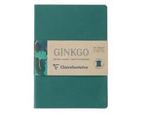 Ginkgo, Set de 2 carnets cousu fil A5 14,8x21 cm, 64 pages, ligné. 1 carnet couverture cuir + 1 carnet couverture carte imprimée, ass.