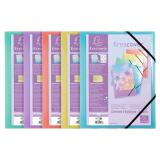 Kreacov Elasticated 3 Flap Folder PP A4, Pastel Assorted - Assorted colours