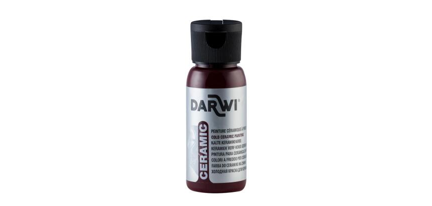 DARWI Flacon de 50 ml de Peinture sur Céramique à Froid - Rouge cerise