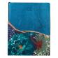 K3 blue, Carnet cuir 19x24 cm, 144 pages, ligné. - Bleu