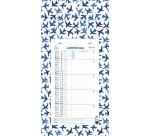 Calendrier mensuel décor Papier avec feuillets détachables 13 x 23 cm sur support plaque imprimée 16 x 33 cm 2026 - Couleurs assorties