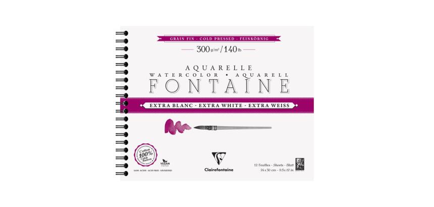 Fontaine Extra Blanc Grain Fin album spiralé 12F 24x30cm 300g
