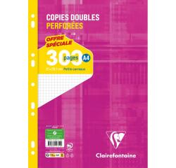 Copies doubles sous film A4 300 pages perforées petits carreaux