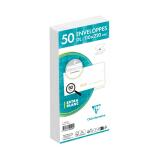 Paquet de 50 Enveloppes Blanches DL-110x220 mm - Précasées - Auto-Adhésives - 80g/m2 - Blanc