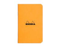 Carnet piqué Rhodia Classic 7,5x12 cm 48p petits carreaux 5x5 non détachables 80g - Orange