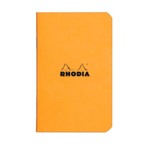 Carnet piqué Rhodia Classic 7,5x12 cm 48p petits carreaux 5x5 non détachables 80g - Orange