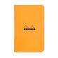 Carnet piqué Rhodia Classic 7,5x12 cm 48p petits carreaux 5x5 non détachables 80g - Orange