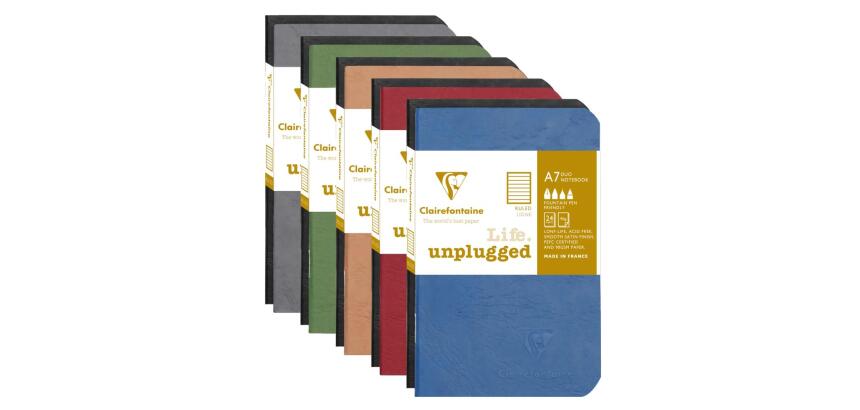 Set de 2 carnets piqûre Age Bag 7,5x12cm 48 pages ligné Couleurs assortis - Assortis