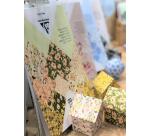 PAPIERS IMPRIMÉS, Bloc de 20 feuilles à motifs 160g/m2 au format A4 (21x29,7cm) + 1 idée créative - Printemps - Multicolore