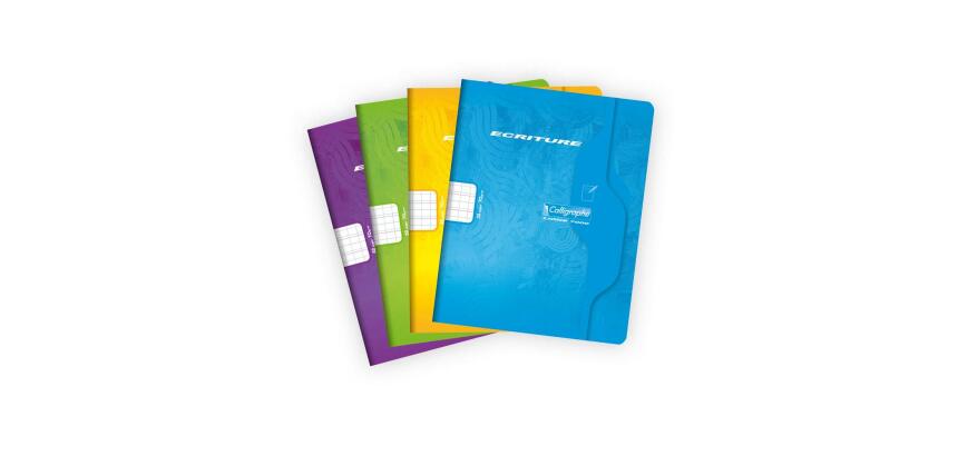 Cahier d'écriture piqué 7000 17x22 cm 32 pages double ligne 2 mm + interligne verticale 70 g - Assortis