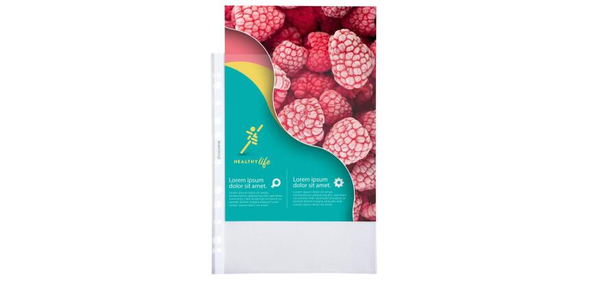 Sachet de 100 pochettes perforées polypropylène grainé Qualité + - A4 - Cristal