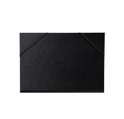 Rhodia Touch carton dessin 3 rabats, simili cuir italien noir avec fermeture par élastique - 32x45 cm - Noir