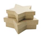Assortiment 2 boîtes étoiles 10x3/12x3cm - Kraft
