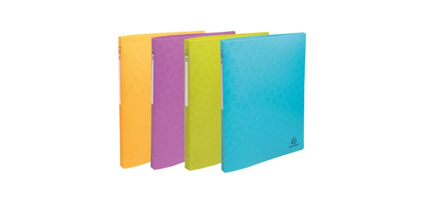 Classeur 4 anneaux 15mm polypropylène recyclé Pop'N Co - Couleurs assorties