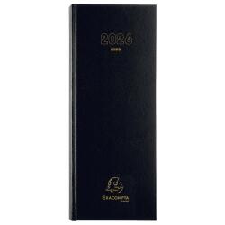 Agenda de bureau Long Euro et cents 13,5 x 32,1 cm Journalier Janvier à décembre 2026 - Noir