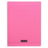 Cahier piqué 8000 POLYPRO 24x32 cm 96 pages grands carreaux 90 g - Rose