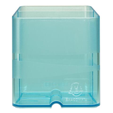 Cubiletes Pen Cube, 2 compartimentos diferentes tamaños y alturas, bloqueador de cables. CHROMALINE (translucido) - Turquesa