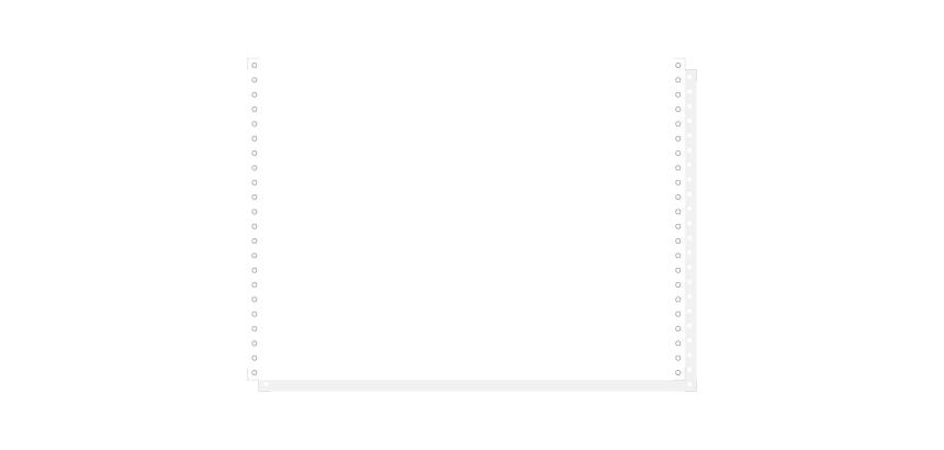"1000 feuilles de listing blanc autocopiant 380x11"" 2plis Bandes Caroll Détachables" - Blanc