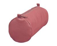 Trousse en cuir Age Bag Grande ronde 22xØ8 cm - Rose antique