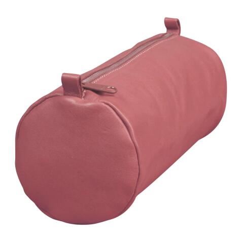 Trousse en cuir Age Bag Grande ronde 22xØ8 cm - Rose antique