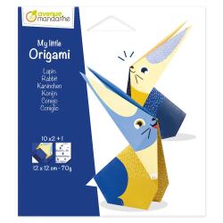 My little Origami, Lapin, 12 x 12 cm, 20F, 70g - Multicolore