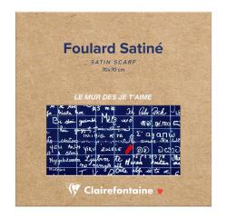 Le Mur des Je t'aime, Foulard satiné 70 x 70cm