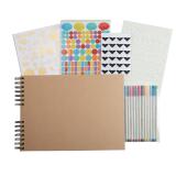 Kit de scrapbooking album 70 pages noires Scrap-Addict - Kraft brun