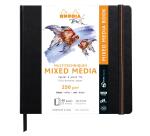 Rhodia Touch Mixed Media Book, papier Paint'On extra-blanc 250g - 15x15 cm, 40 pages - Noir