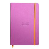 Rhodiarama carnet rembordé rigide A5 192 pages ligné papier ivoire 90g fermeture élastique - Lilas