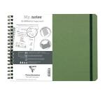 My.Notes Age Bag notitieboek met spiraalbinding en afscheurbare strook B5 horizontaal 120 uitscheurbare gestippelde (DOT) pagina's + kader bovenaan - Groen