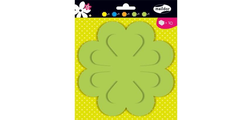 FORMES A DECORER, Sachet de 20 formes 130g/m² au format 17x16,5cm - Fleurs - Assortiment