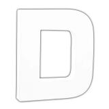Petite lettre D 12cm - Blanc