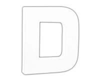 Petite lettre D 12cm - Blanc